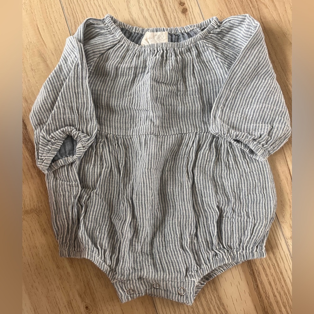 Chambray Long sleeve Romper